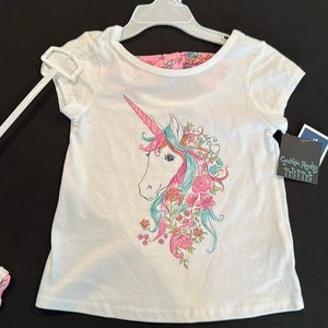 Girls 2pc unicorn skirt set - size 5/6 - BNWT